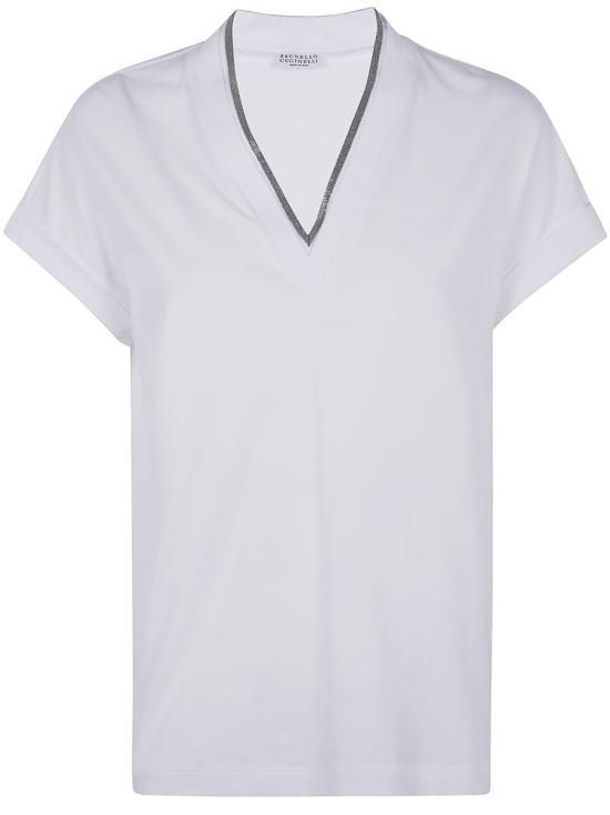 Tシャツ・カットソー BRUNELLO CUCINELLI Women Tunic Tops M0T18BD222 096 159 WHITE