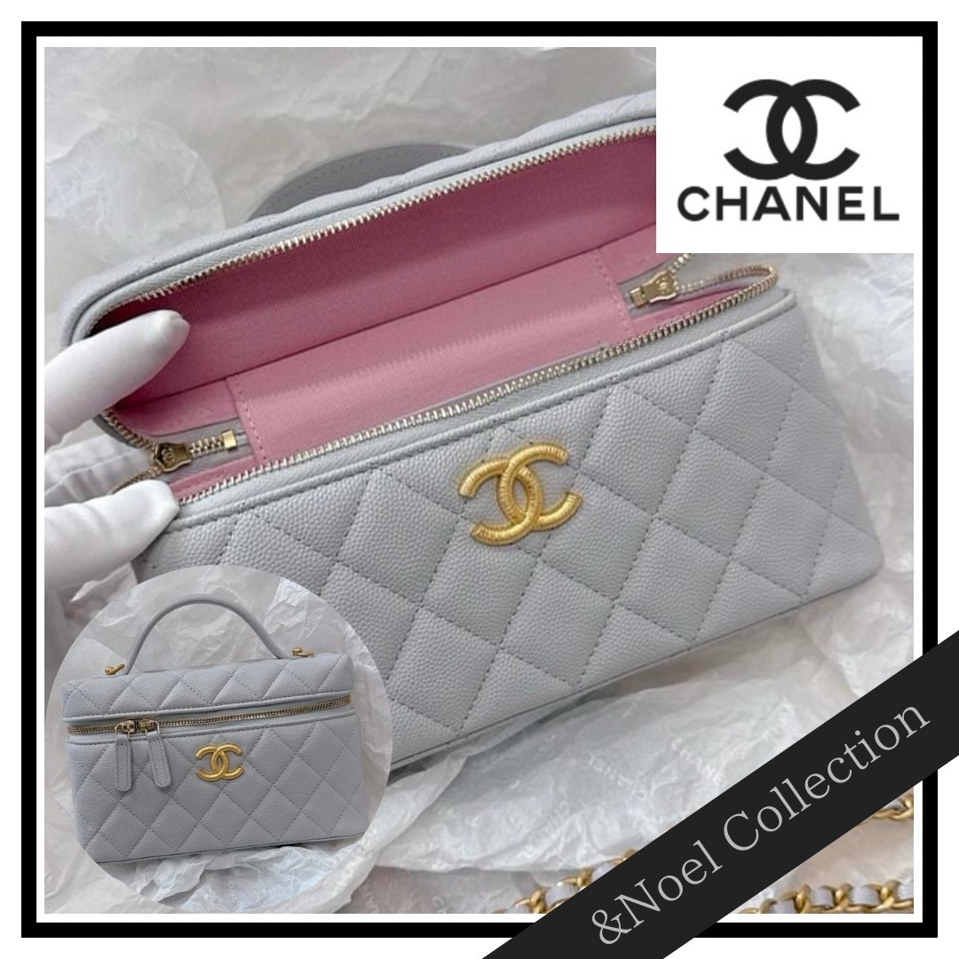 【限定ロゴ♢グレー】CHANEL *ロングバニティバッグ