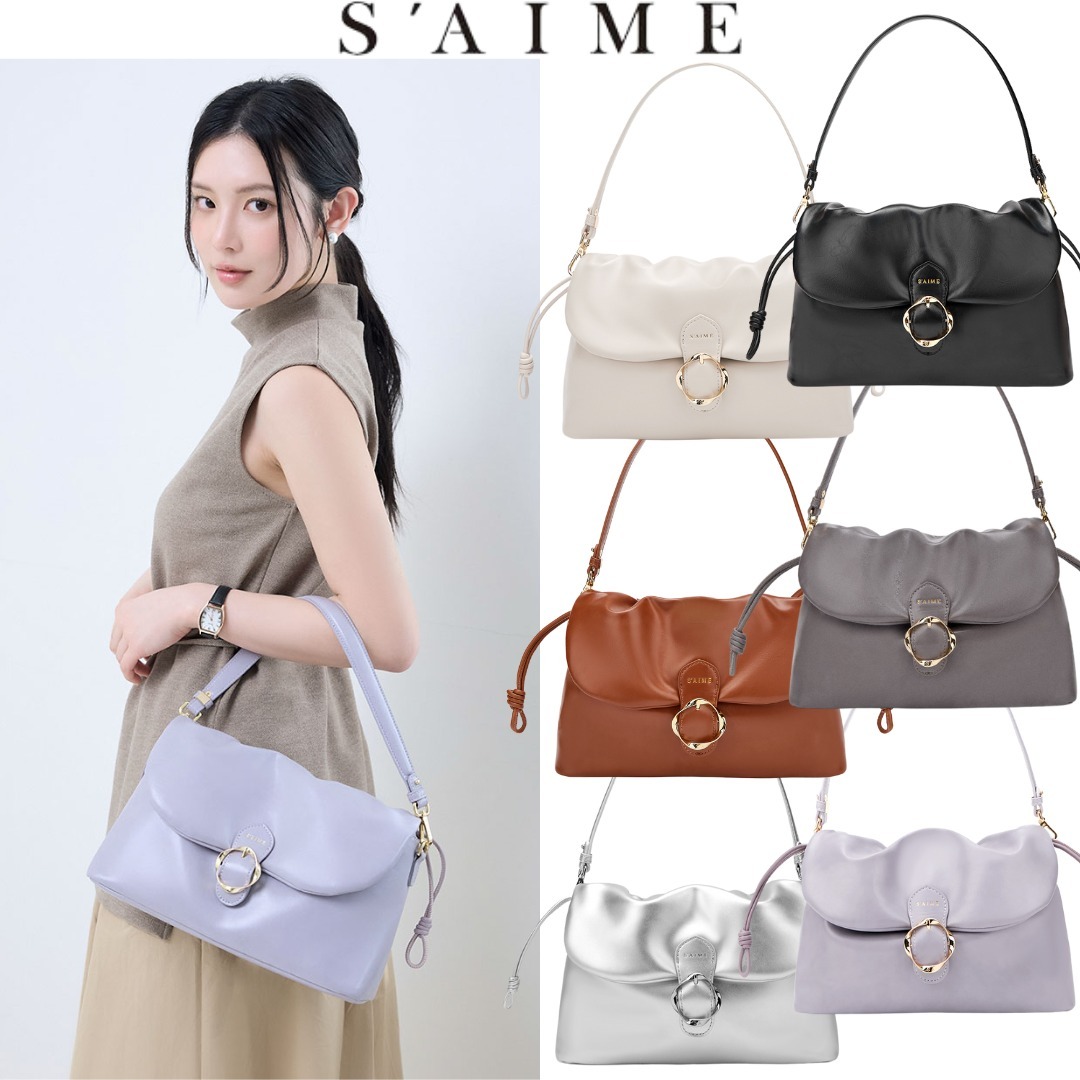 台湾 S’AIME 2WAY カフフラップ スクエアバッグ（M）