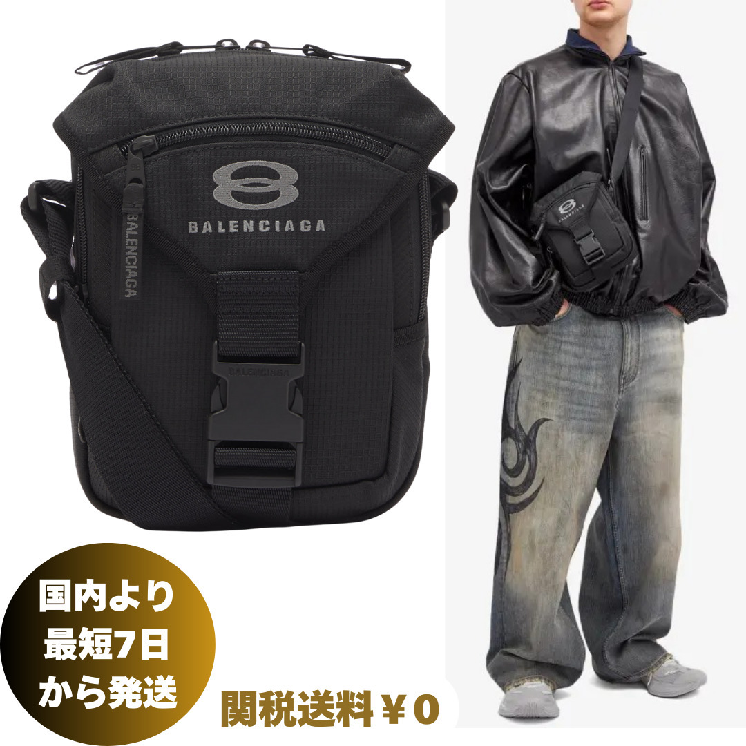 完売必至【バレンシアガ】ユニティクロスボディバッグ ロゴ 黒