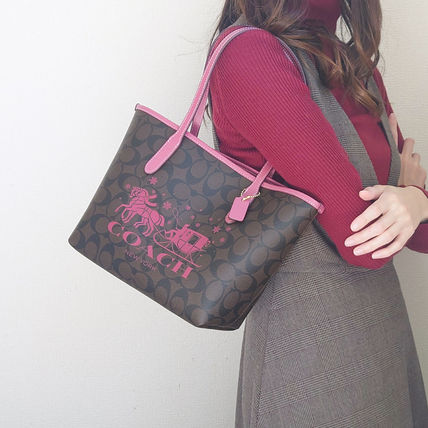 COACH コーチ　ロゴ入りトートバッグ ピンクブラウン　レディース コーチ COACH ハンドバッグ ショルダーバッグ （PINK