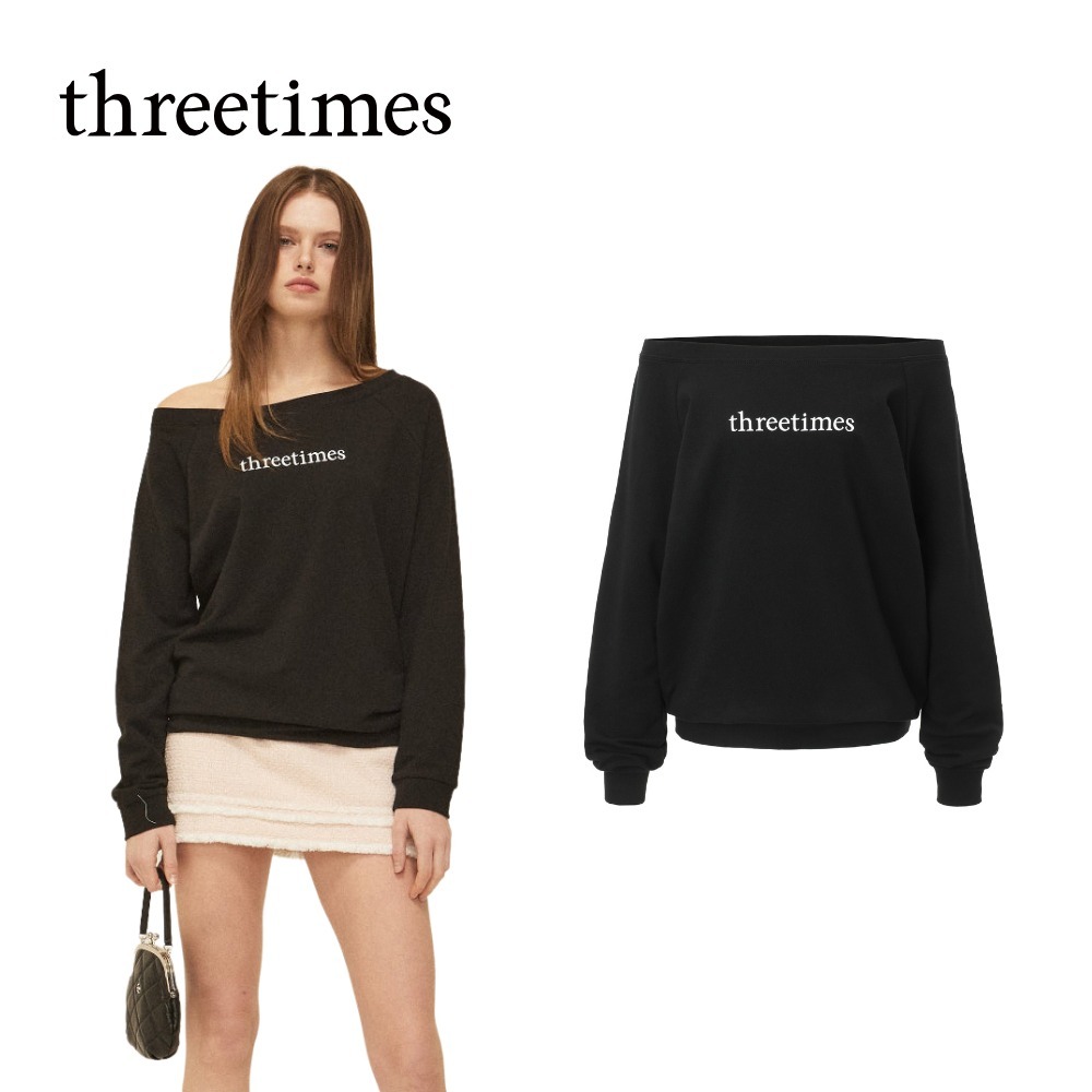 Tシャツ・カットソー threetimes Basic logo off top black