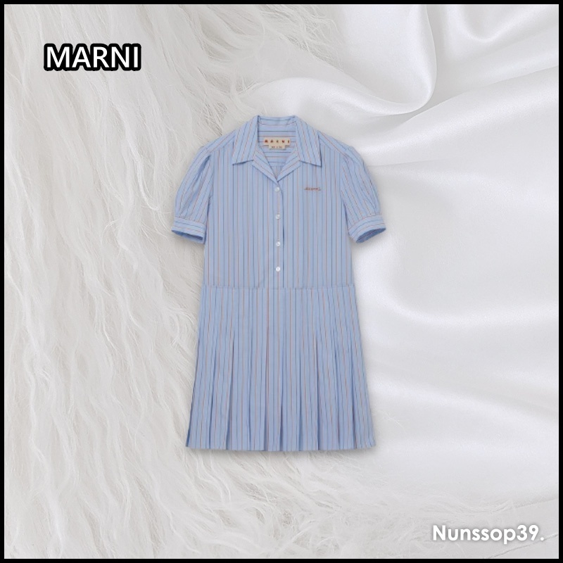《MARNI》 ロゴ ストライプ ワンピース