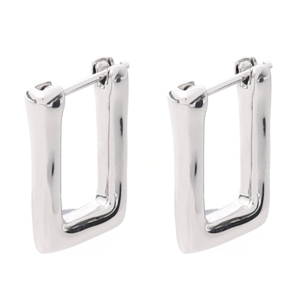 JIL SANDER■シルバースクエア ピアス Silver