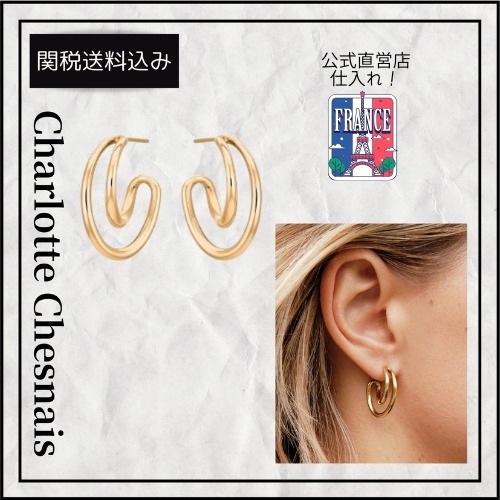 関税送料込★charlottechesnais ミニイニシャルフープピアス