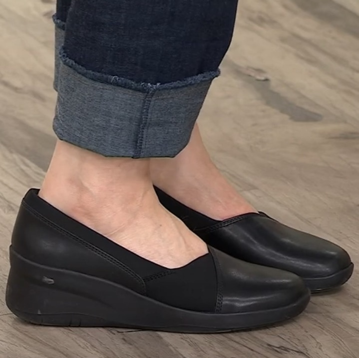 Clarks パンプス 7cm ウエッジ 軽量 ブラック スーツ