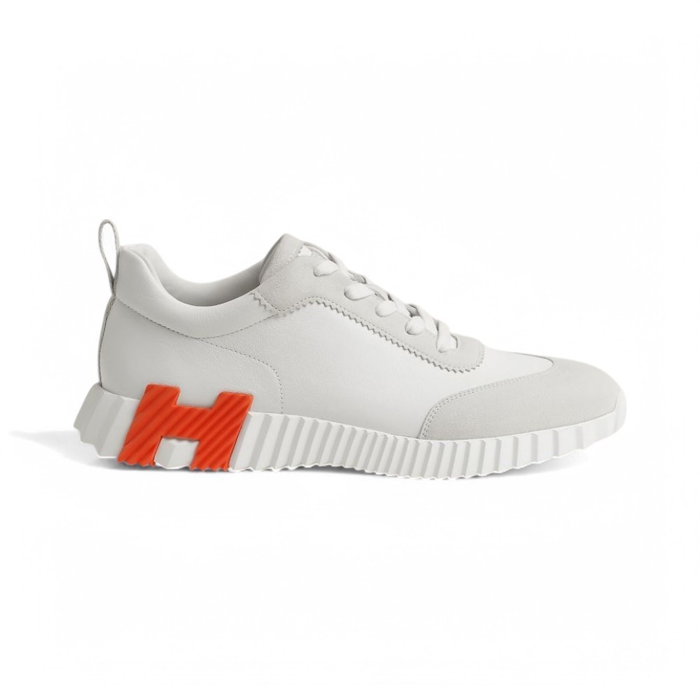 Hermes Bounce レザースニーカー White Orange H221898