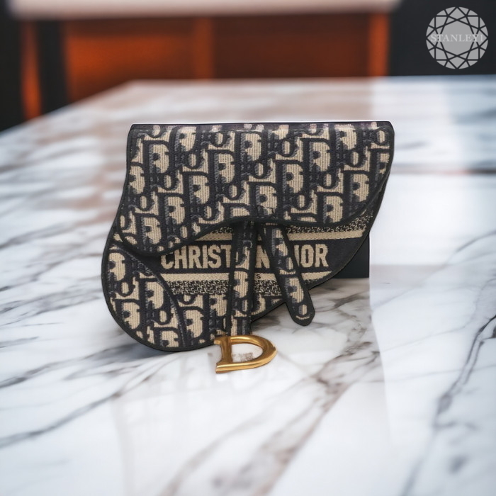 【Dior】OBLIQUE オブリーク 刺繍 サドル ベルトバッグ