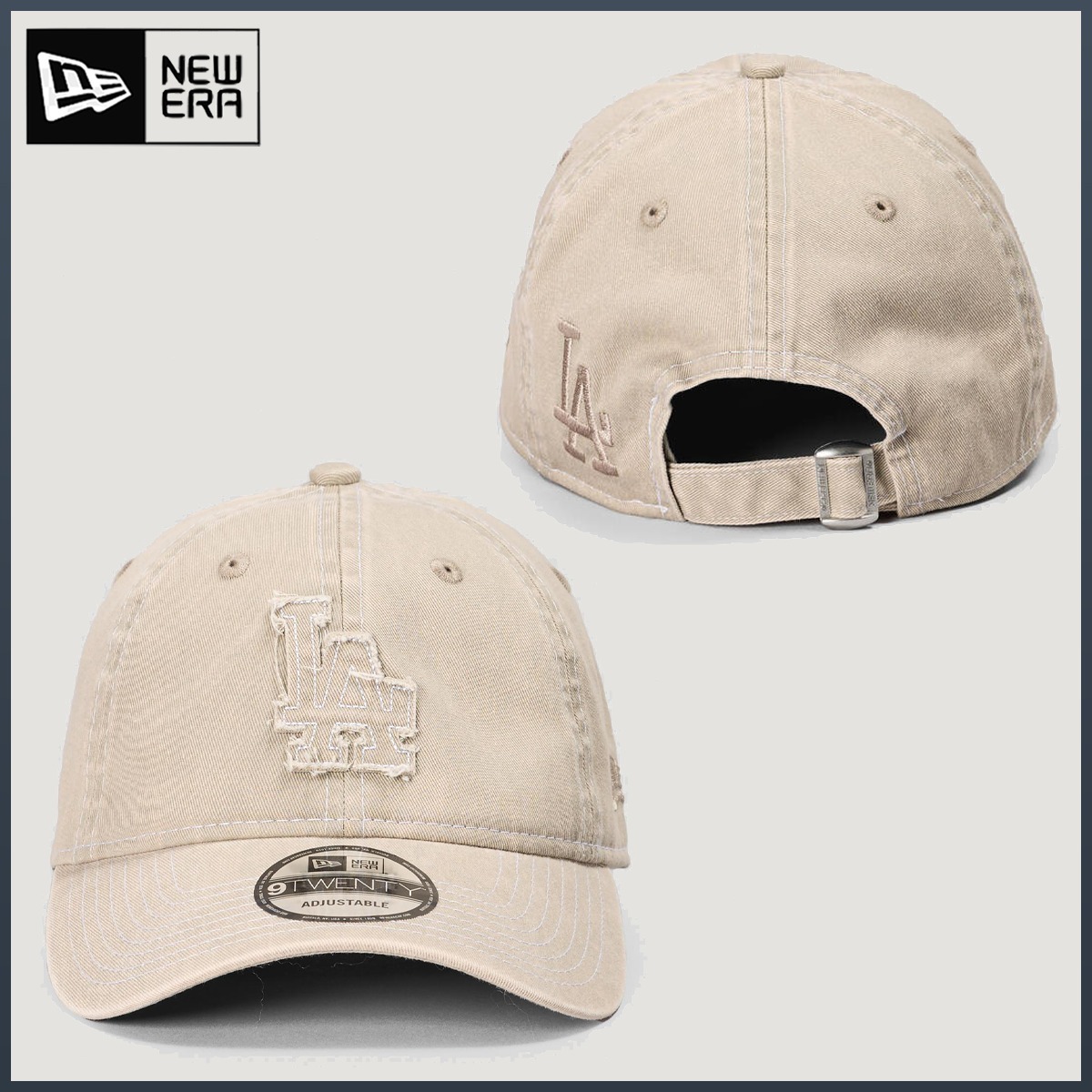 海外限定★NEW ERA★9TWENTY ドジャース ベージュ 帽子 キャップ