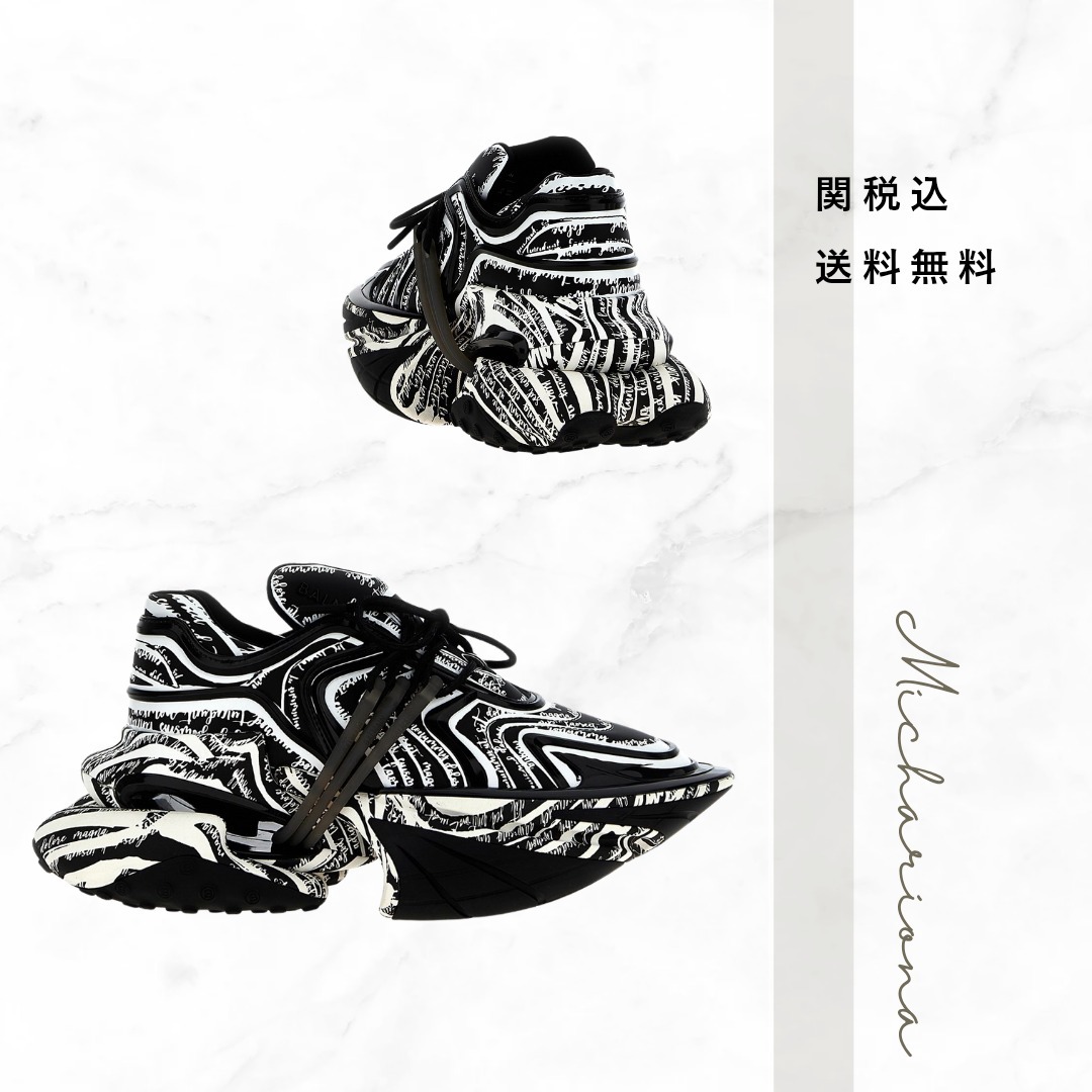 Balmain Unicorn Wave ラブレター プリント スニーカー