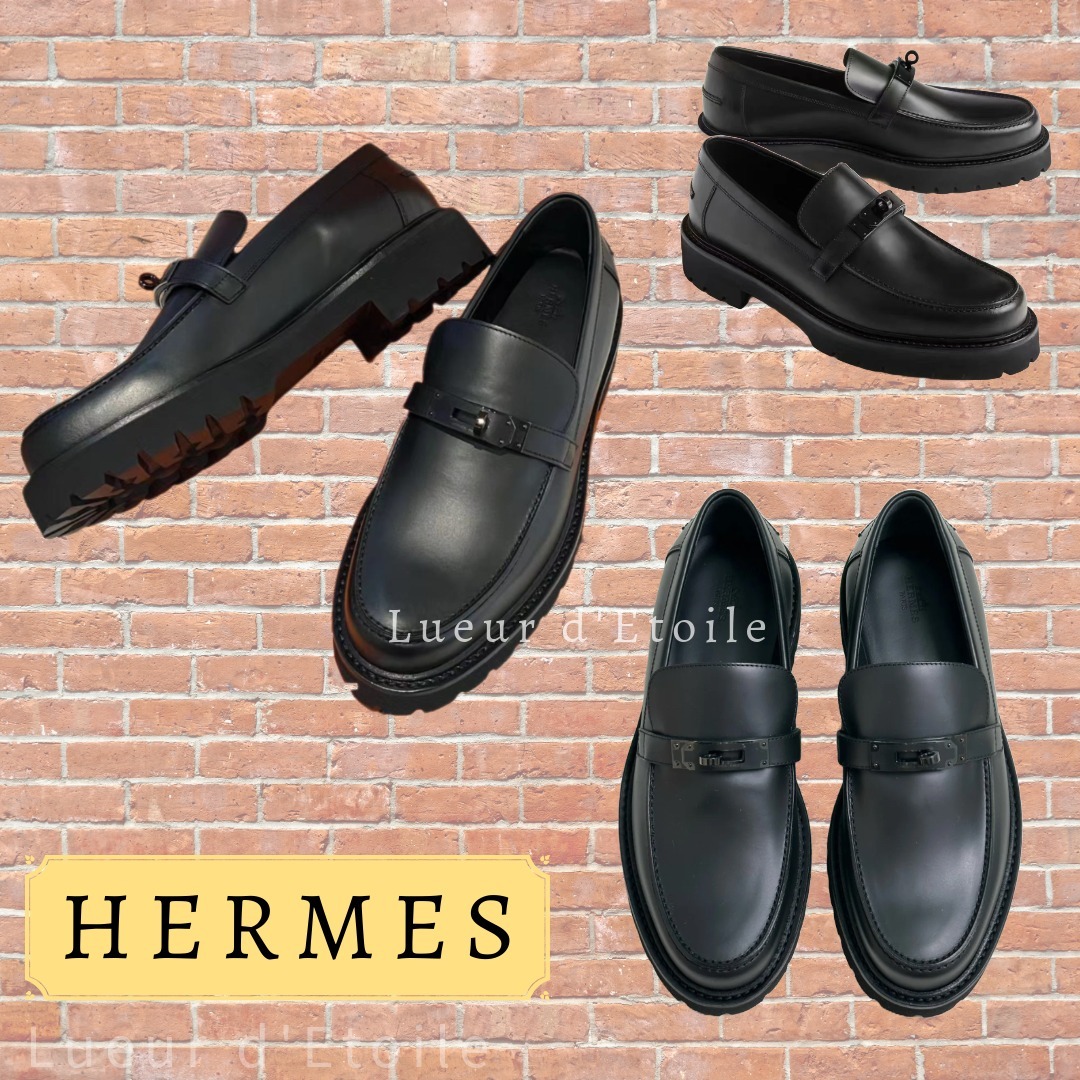 【希少★ブラックケリーバックル】HERMES Icone ローファー