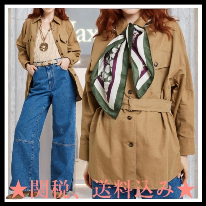 DT★Max Mara★vicario コットンブレンドサファリジャケット