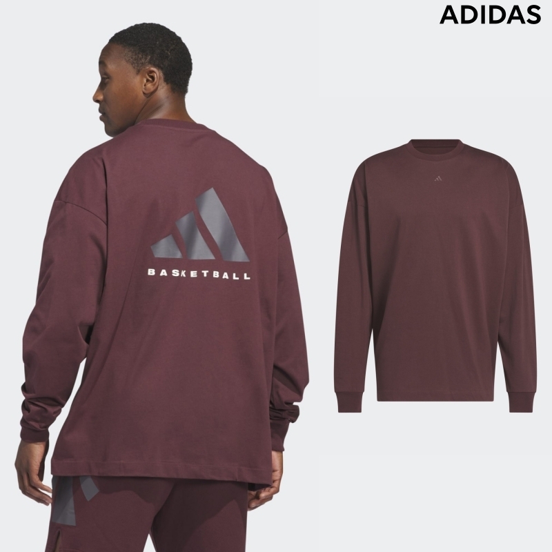 [ADIDAS] メンズ Tシャツ 長袖 バスケットボール ルビー