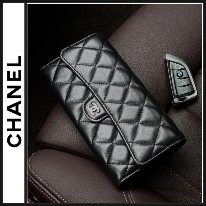 CHANEL黒の高級感クールカッコいいBlack長財布