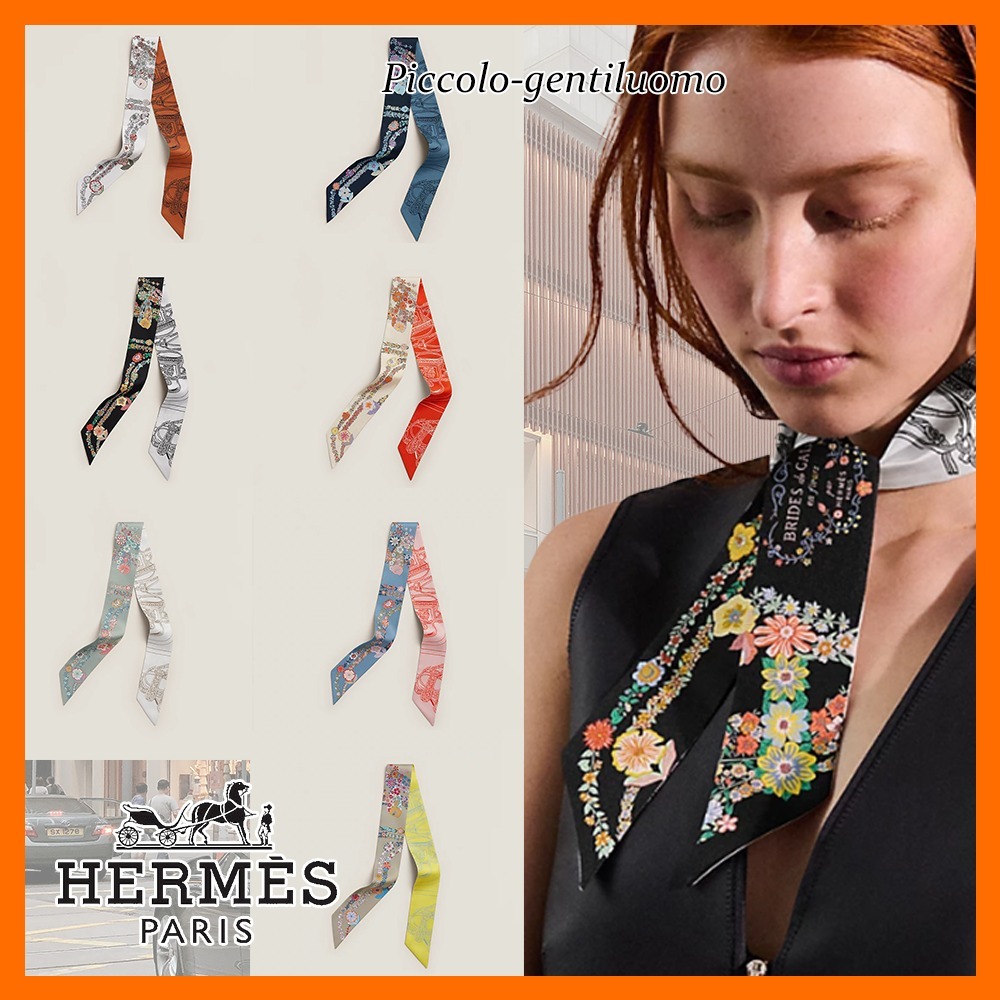 【春の服装に♪】HERMES ツイリー《Brides de Gala en Fleurs》
