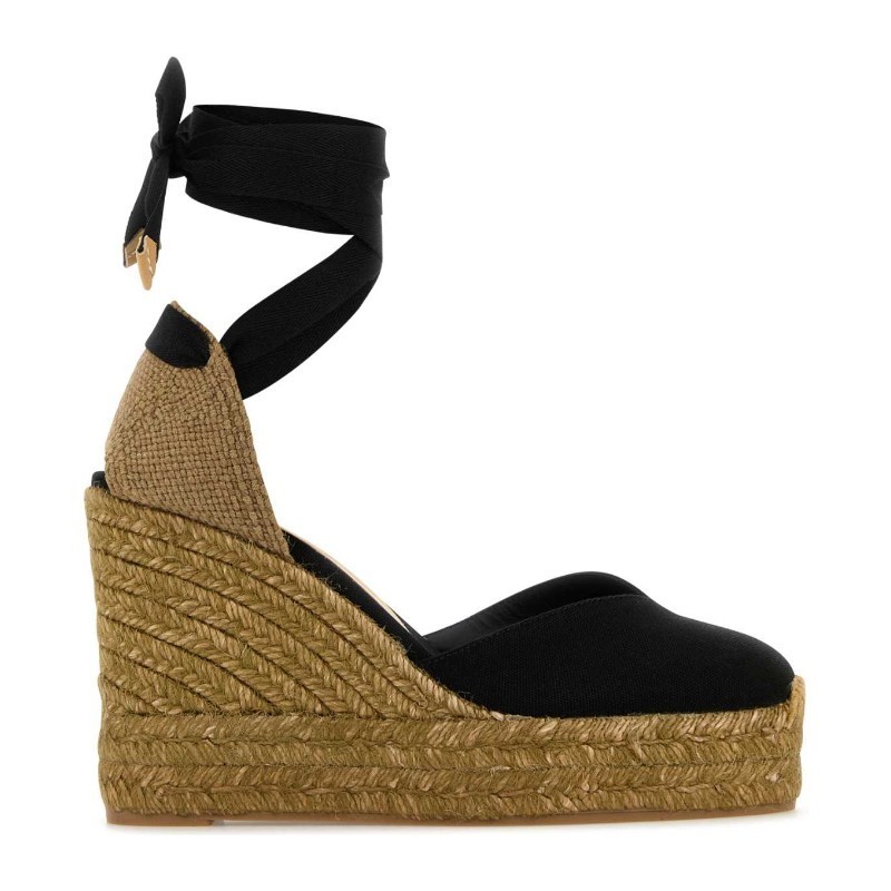 サンダル・ミュール Castaner Black canvas Chiara wedges (21458100 NEGRO 100)