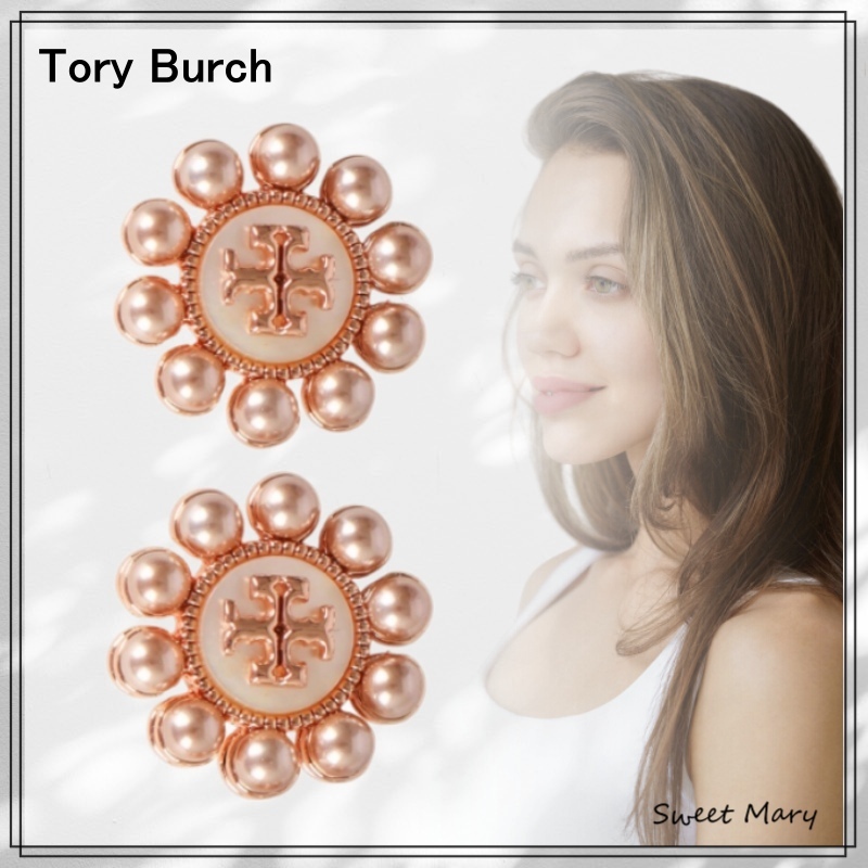 Tory Burch☆キラ パール フラワースタッズ ピアス♪送料込