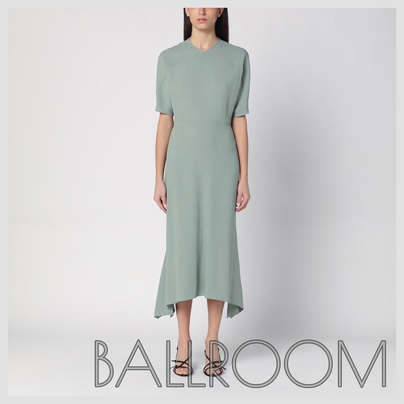 ワンピース VICTORIA BECKHAM GREY GREEN WOOL BLEND MIDI DRESS