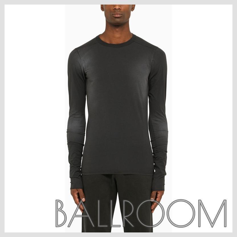 Tシャツ・カットソー ENTIRE STUDIOS WASHED-OUT BLACK CREW-NECK T-SHIRT