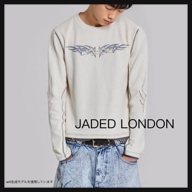 【JADED LONDON】タトゥー アップリケ 長袖 Tシャツ 4色