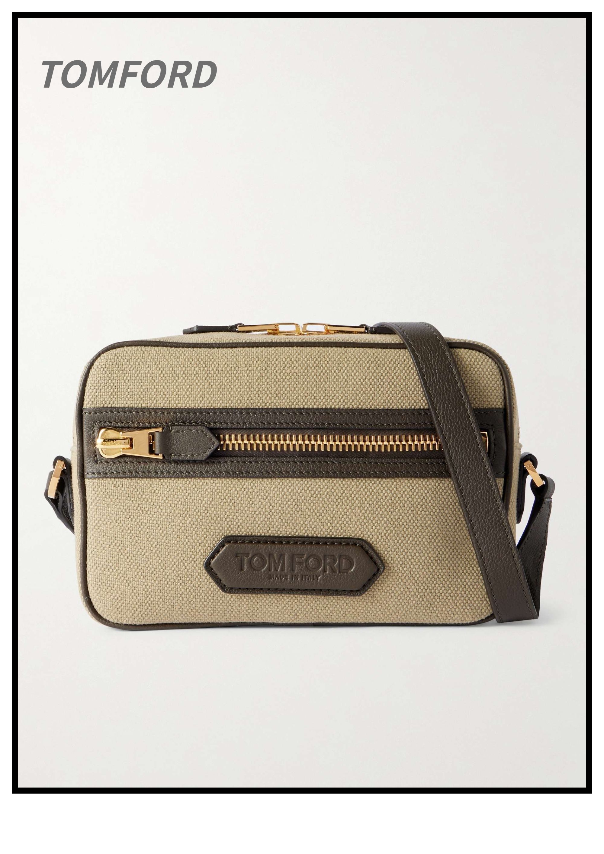 TOMFORD コットンキャンバスメッセンジャーバッグ