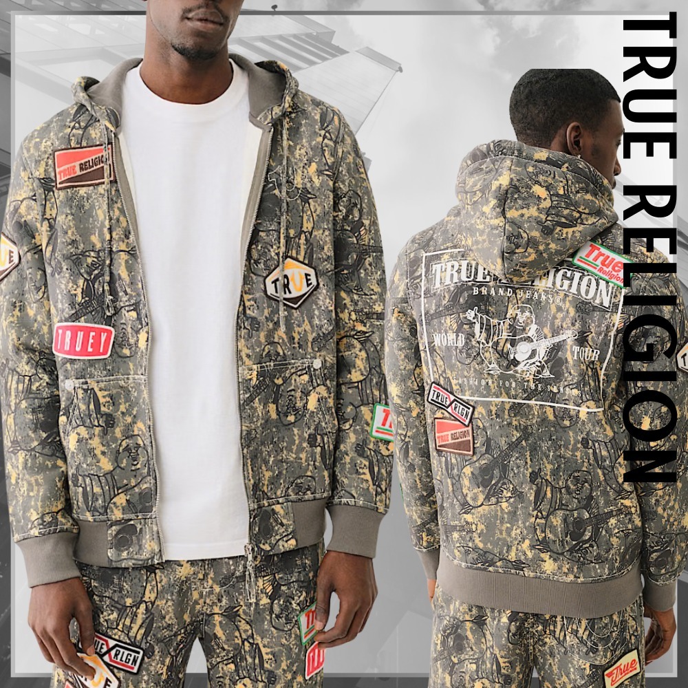 個性派オシャレ【TRUE RELIGION】 ジップ パーカー カモフラ柄