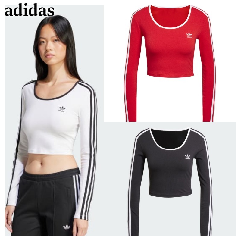 adidas Originals Adicolor 3 Stripes Crop 長袖Tシャツ