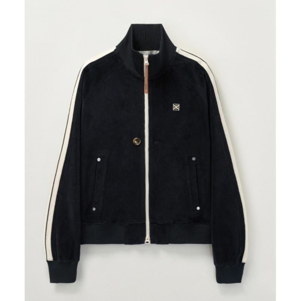 ◆SATUR◆ W Lawton Velor Track Zip-Up Jacket Black SA243WTJ0