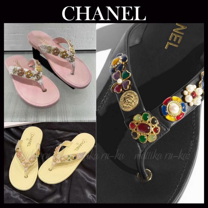 ビジューが華やか☆25P【CHANEL】シャネル ビーチサンダル