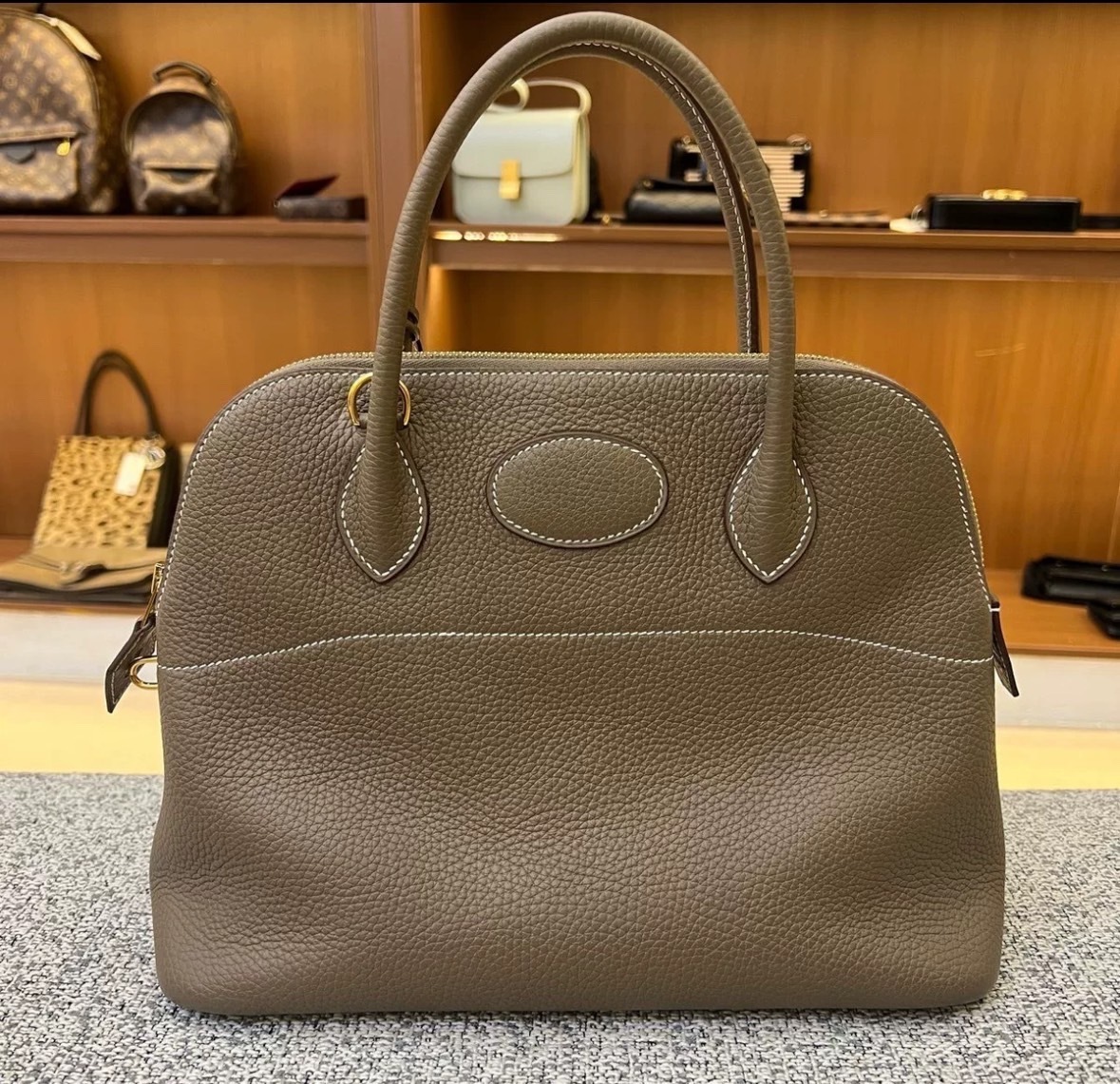【HERMES】ボリード31/エトゥープ/ゴールド金具