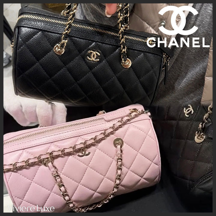 *上品な輝き*【CHANEL】25P ボストンバッグ 収納力抜群 高見え