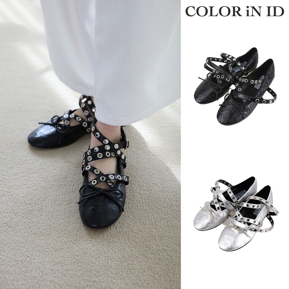 【COLOR iN ID】Crack Eyelet Flat Mary Jane