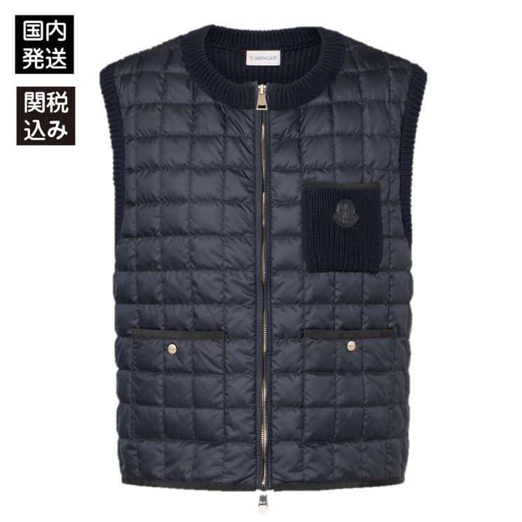 ★関税込★MONCLER コットン混紡 ダウン セーター ベスト