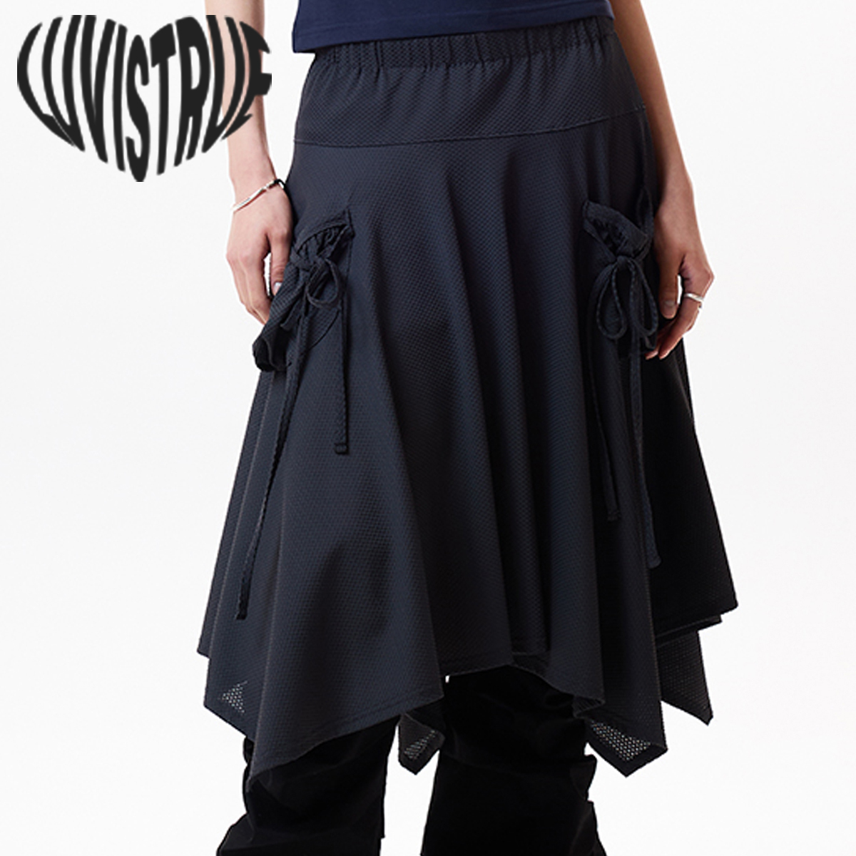 ★LUVISTRUE★IM LAYERED MIDI SKIRT(CHARCOAL)★正規品/送料込