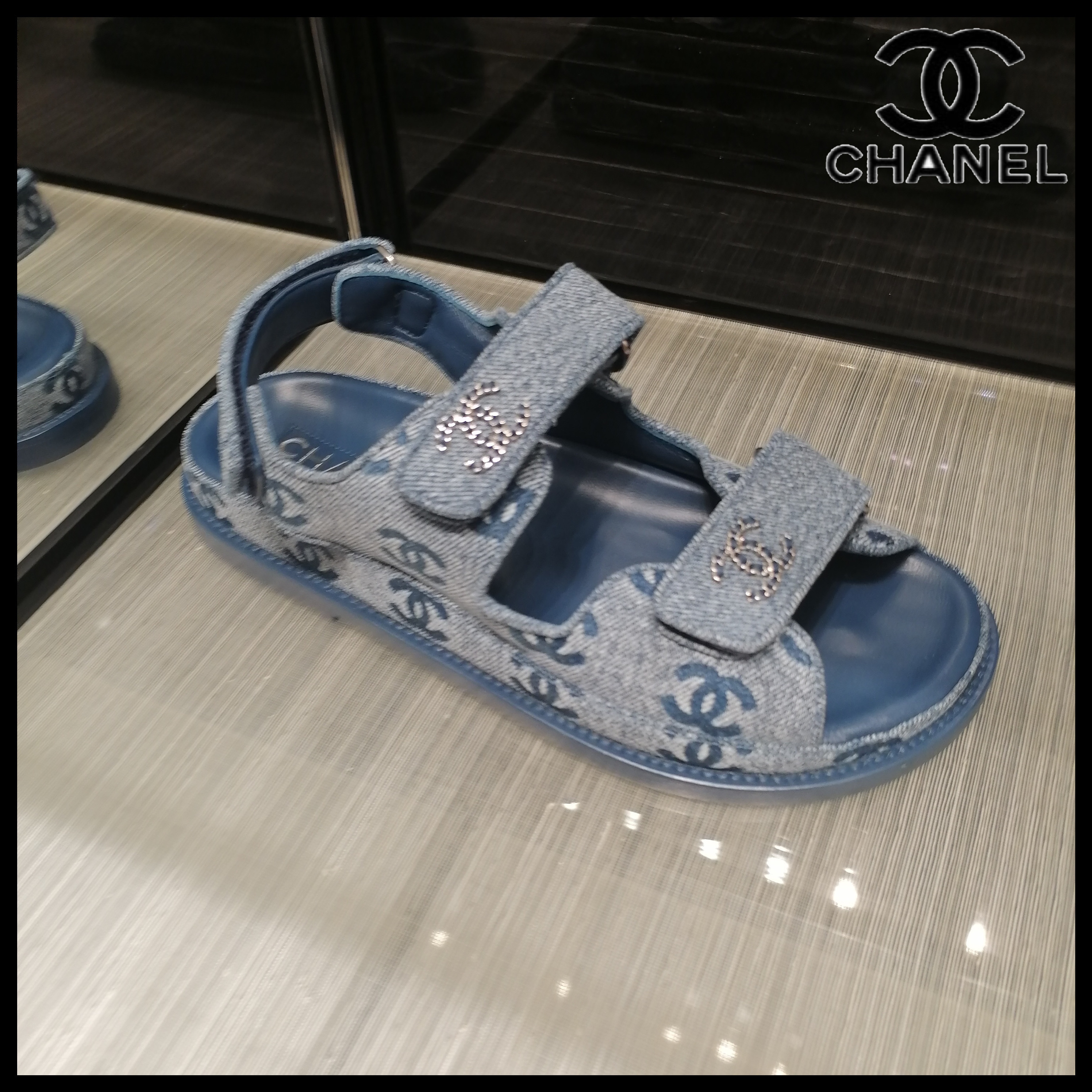 ◆CHANEL◆ CHANEL CCロゴ デニムサンダル