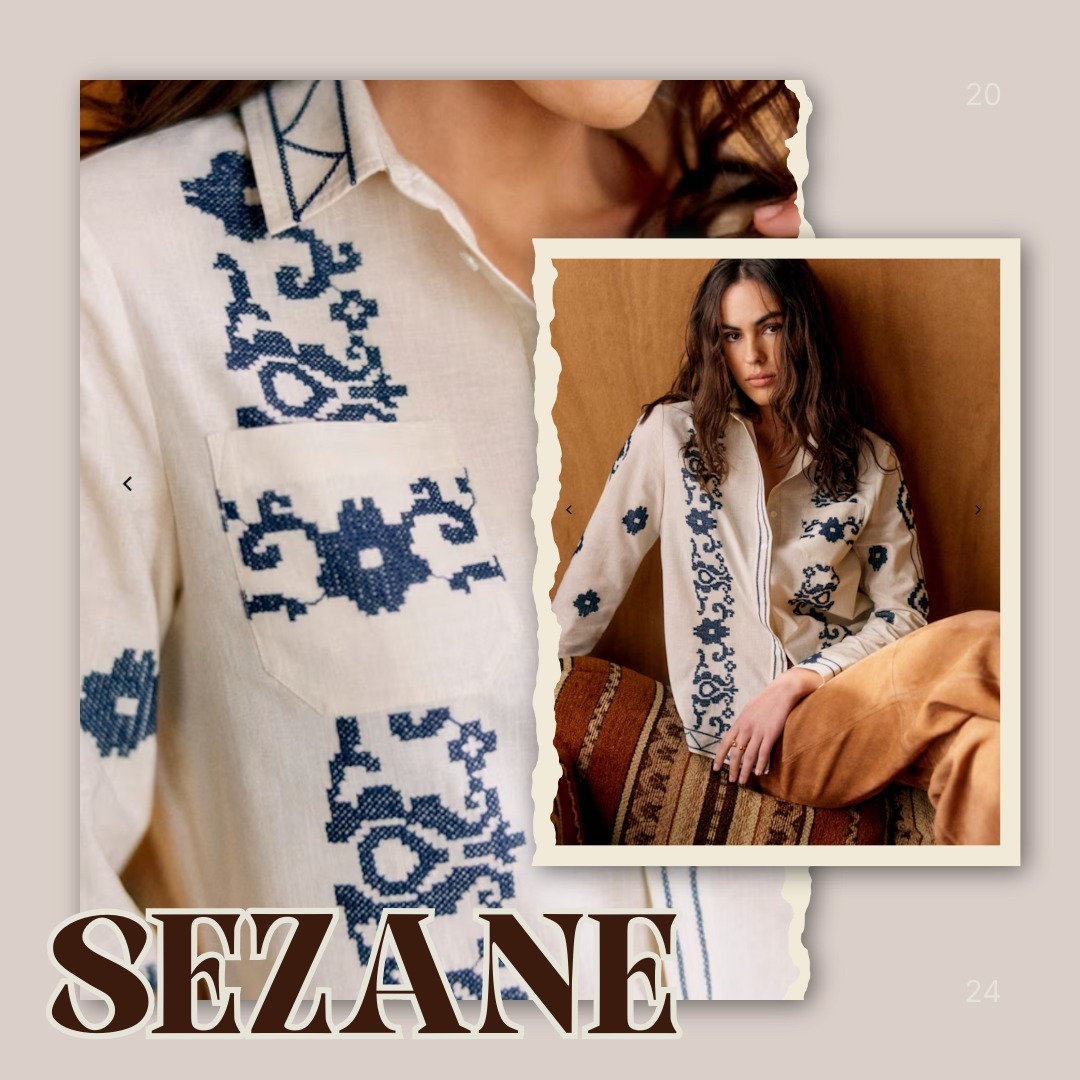 Sezane ブラウス シャツ 38サイズ M セザンヌ エクリュ コットン