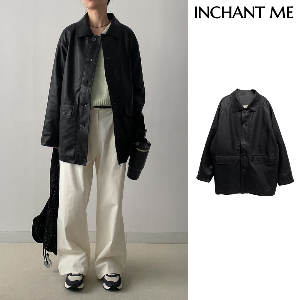 【INCHANT ME】Apparel Single Leather Half Jacket