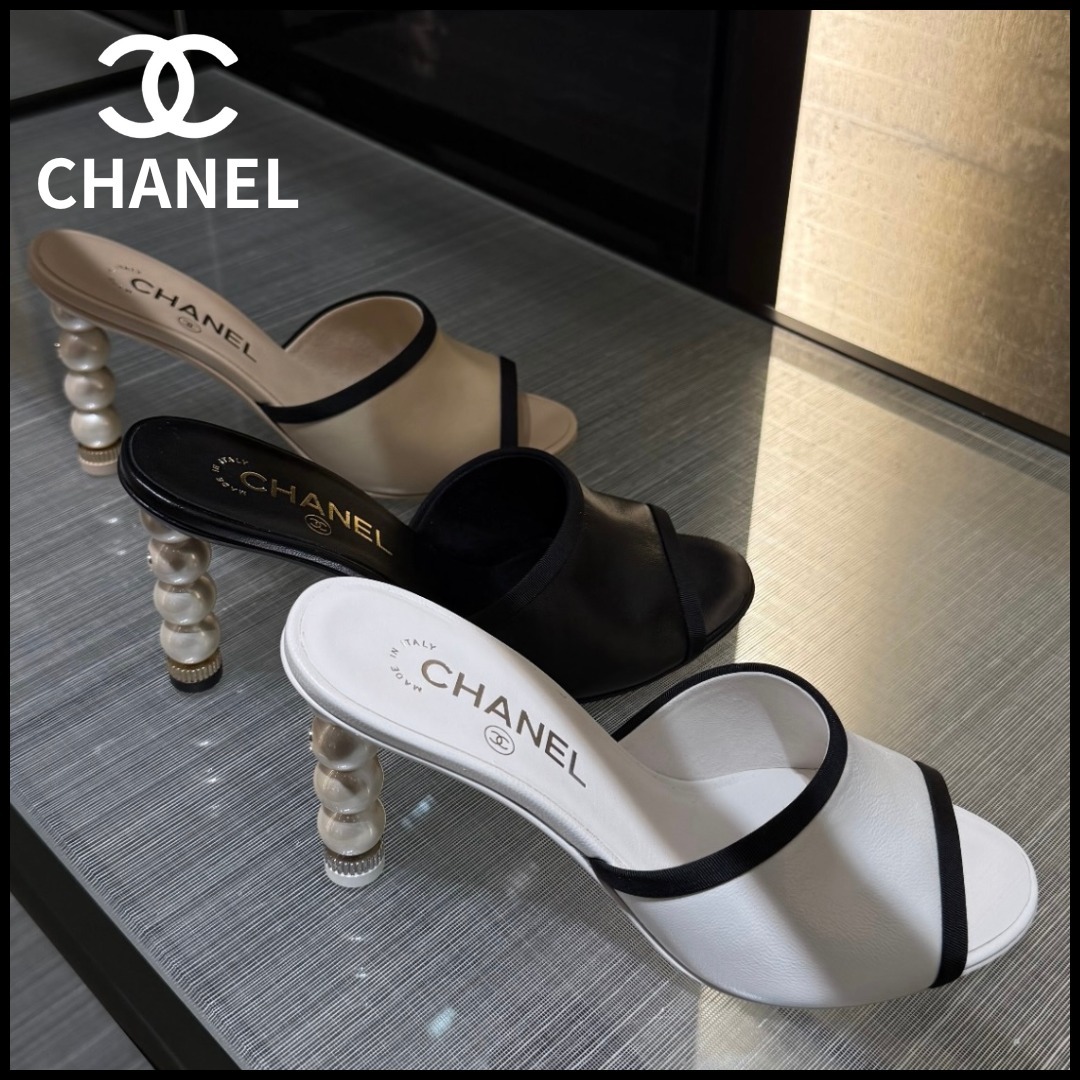 エレガントなパールヒールが魅力的♪【CHANEL】25P ミュール