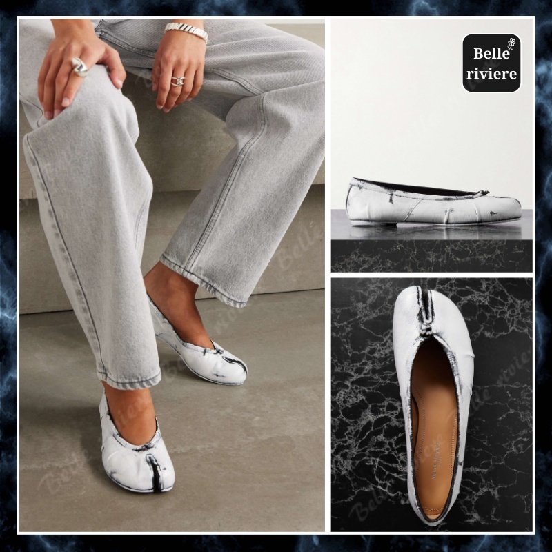 24AW new/Maison Margiela Tabiメタリックバレエフラット Flat