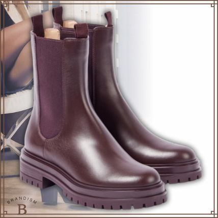 VIP★GIANVITO ROSSI レザー チェルシーブーツ スタッズ付き サイドゴア Boots(ブーツ) Gianvito Rossi(ジャンヴィト ロッシ