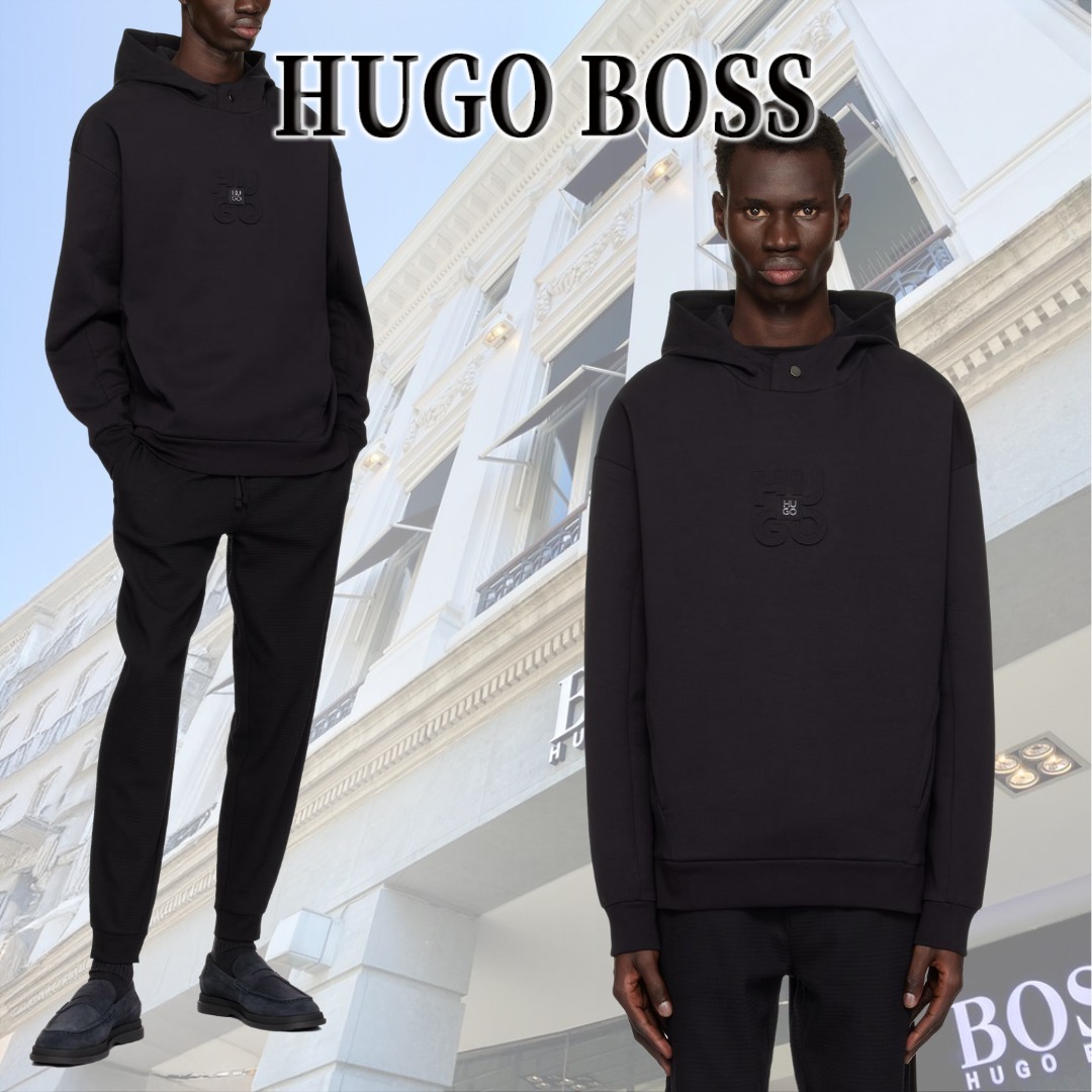 【合わせやすい】HUGOBOSS コットン ロゴ フーディ