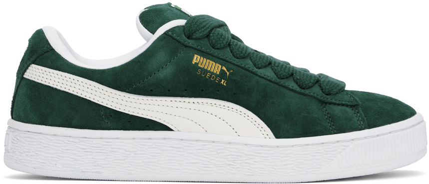 【関税込み】PUMA グリーン＆ホワイト スエード XL スニーカー