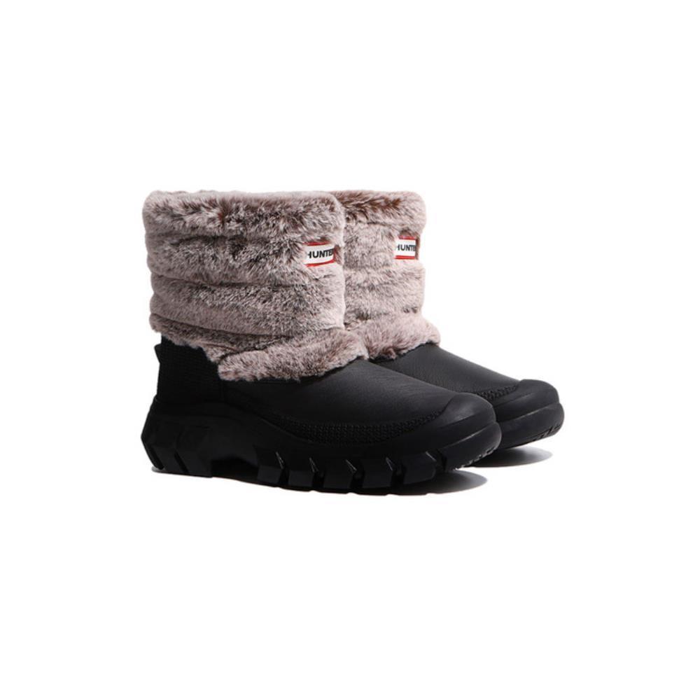 ブーツその他 HUNTER [WOMEN] Intrepid fur short snow boots black/natural W