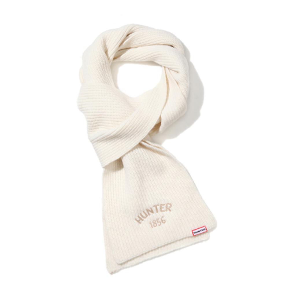 マフラー・ストール HUNTER UNISEX Rib Knit Cashmere Scarf Ivory HBW0001CNZIVO