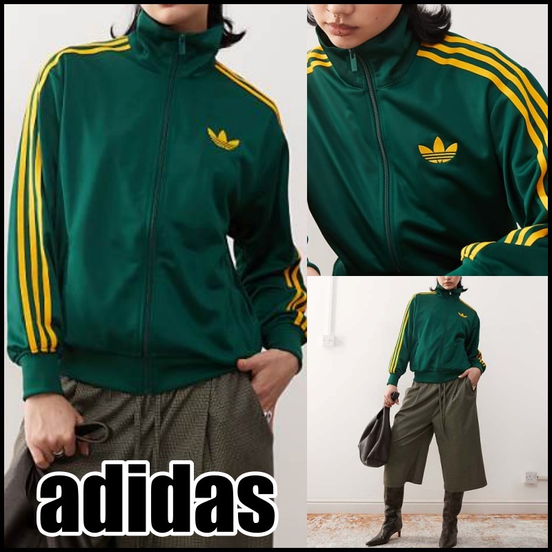 adidas Originals Firebird track top in green ※送関込