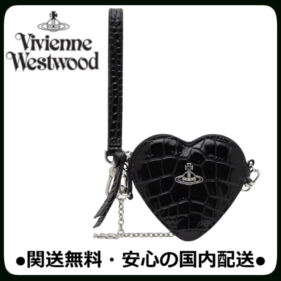 Vivienne Westwood クロコ型押し カーフスキン ポーチ ブラック