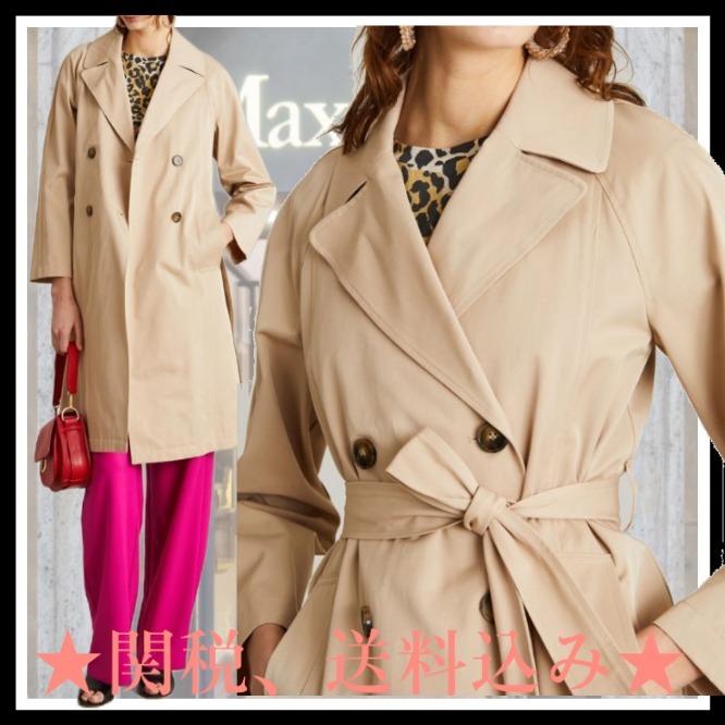 DT★Max Mara★galles ダブルブレストギャバジントレンチコート
