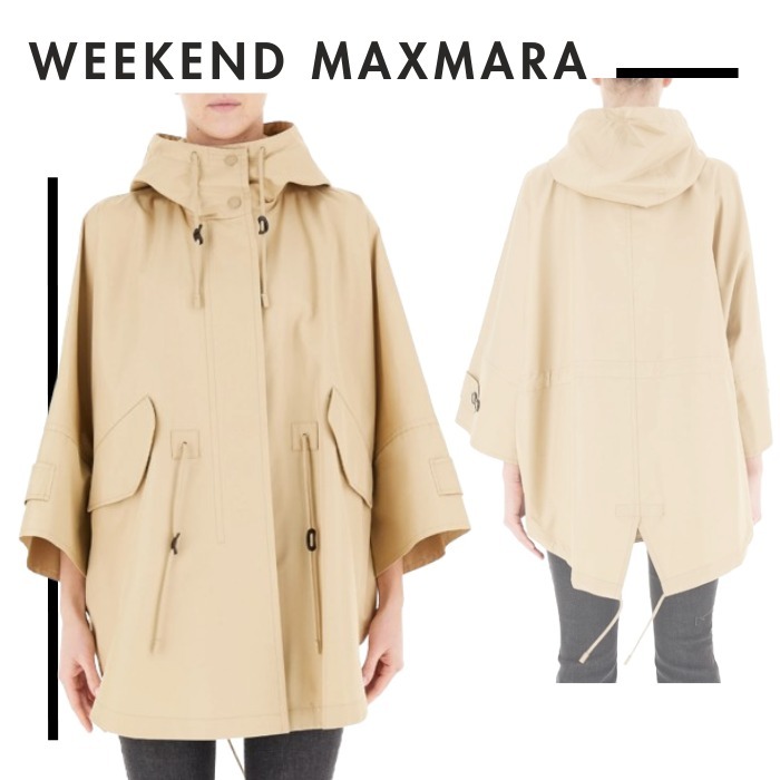 WEEKEND MAXMARA○USA 撥水加工 コットン ギャバジン ケープ