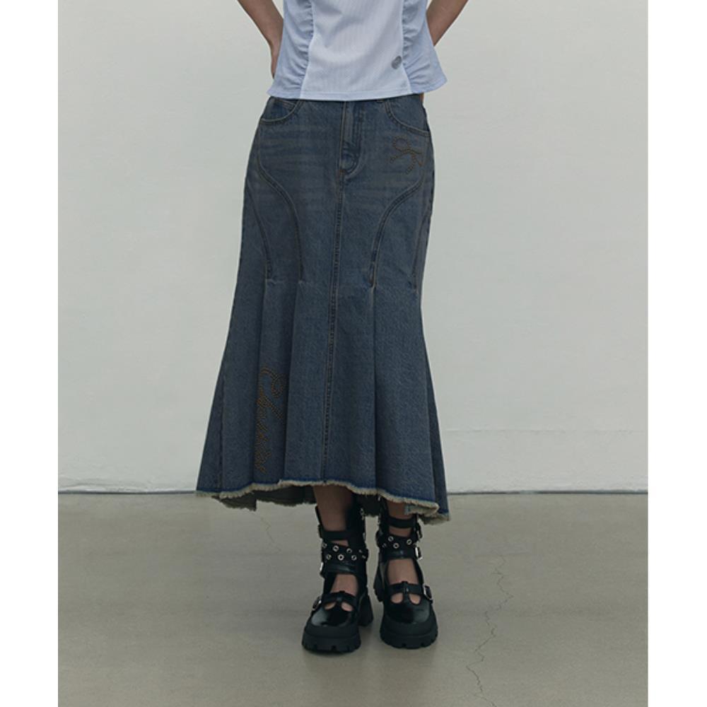 ワンピース KIRSH Hotfix Trumpet Denim Skirt Blue KKSMCDK511MBLA
