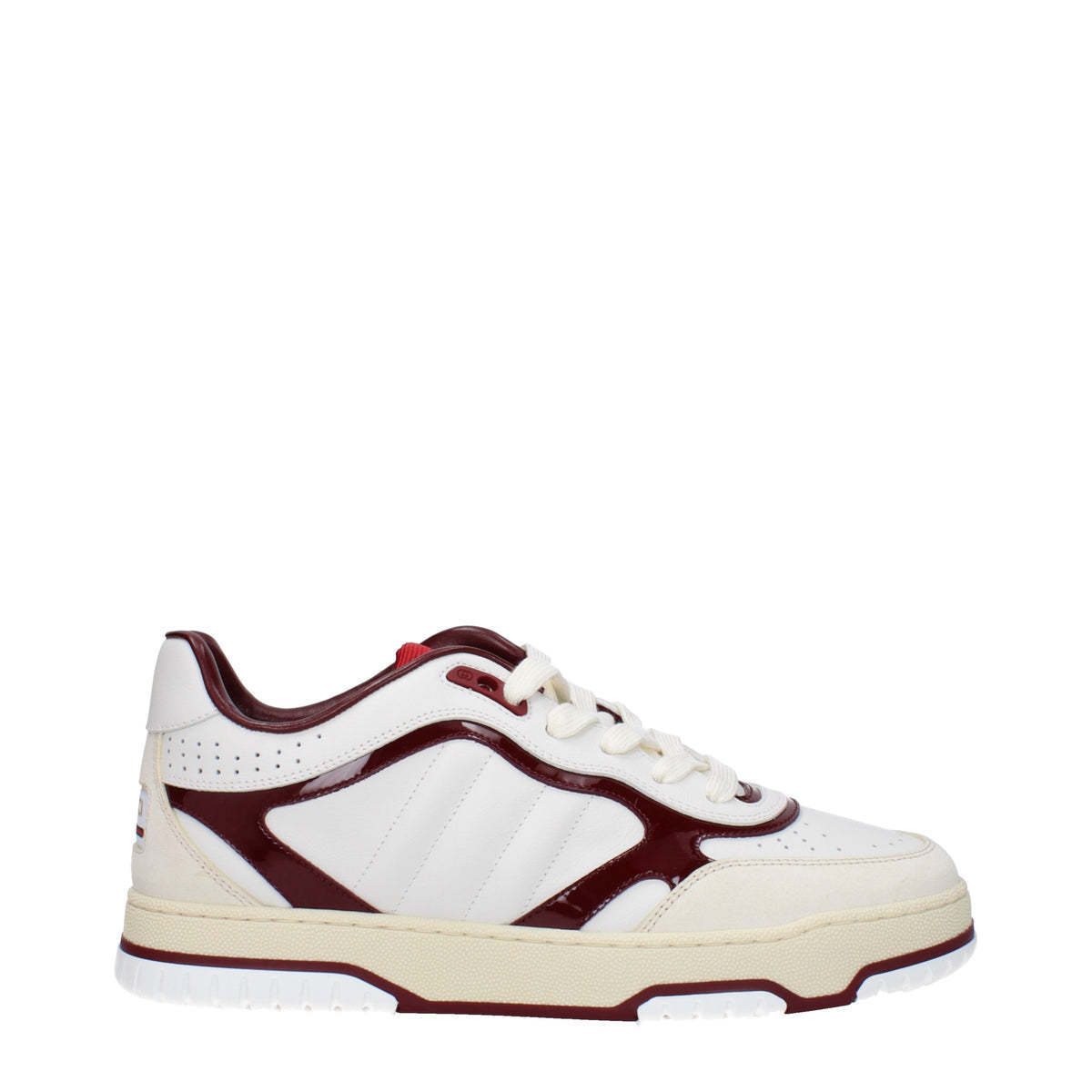 スニーカー GUCCI  Gucci Sneakers Men Leather White/Dark Red